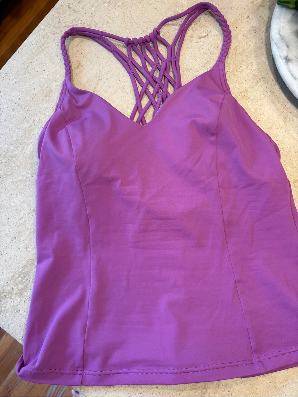 Prana Talula Purple Braided-Strapy bathing suit top size small